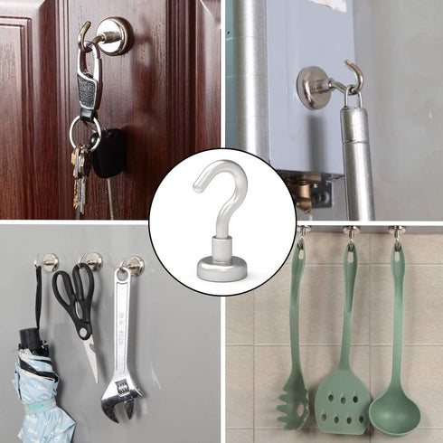 Magnetic Hooks - Strong Neodymium Rare Earth Magnet Hooks for Indoor Hanging, 22LBS, Pack of 24