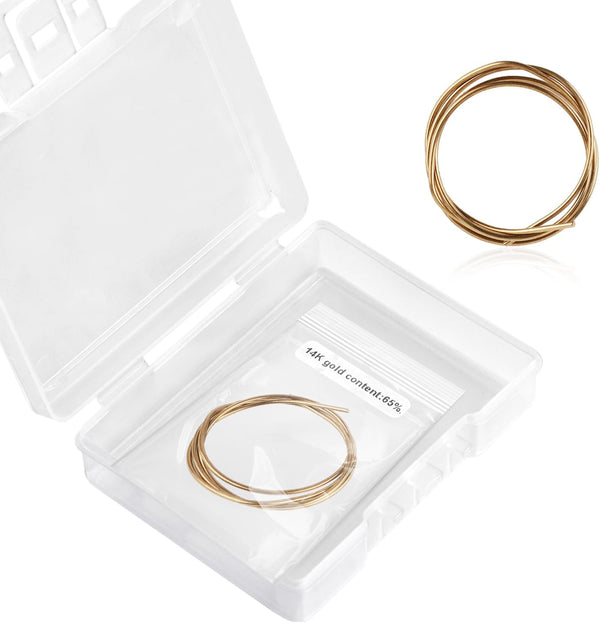 14K Gold Solder Wire for Jewelry Making, 6.3 Inch Long, Low Melting Temperature 1325 F