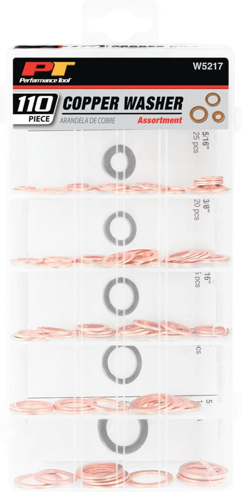 Performance Tool W5217 110pc Copper Washer Assortment