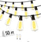 Outdoor Patio String Lights 50ft: ST38 LED Shatterproof Bulbs 3 Modes Button
