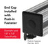 8020, 2015-Plain, 10 Series, 1" x 1" Black Plastic Square End Caps for 80/20 Aluminum Extrusion (5 Pack)