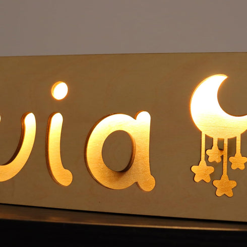 Sleeping Piggy 1st Personalized Baby Gift Name Night Light for Kids Nursery Decor with Engraved Text Greetings On Back