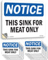 This Sink For Meat Only OSHA Notice Vinyl Decal Label 5 Inch