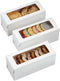 WL White Rectangle Window Cookie Boxes - Set of 3 - 8in. x 3.25in. x 3.25in.