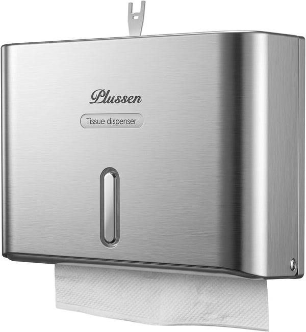Paper Towel Dispenser Wall Mount, Adhesive No Drilling Multifold Trifold C Fold
