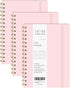 Lined Spiral Notebook 3 Pack, A5 Pink College Ruled Hardcover Journal, 160 Pages, 5.67" x 8.4", 100 GSM Paper