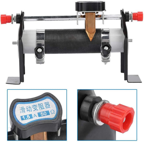 Sliding Rheostat, Physics Equipment Electrical Slide Rheostat Resistance Adjustable Scientific Laboratory Researching Tool 1.5A