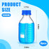 Irenare 8 Pieces Media Storage Bottles, 1000 ml Borosilicate Glass, Round Graduated with Blue GL45 Screw Cap
