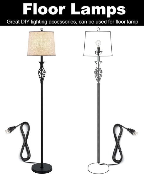 Lamp Rewire Kit, 12 Foot Matching Cord, 3 Way Socket and Essential Hardware, DIY Light Making Kit for Table and Floor