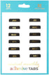 Erin Condren Monthly Adhesive Tabs, Neutral Metallic (Set of 12) for Organizing Planners