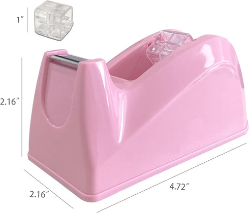 Desktop Office Tape Dispenser – Cute Tape Dispenser for Office, Home&School, Perfect Companion for Desk, Featuring Antiskid Base Design - Macaron Pink by SHOIKOM
