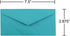 JAM PAPER Monarch Colored Envelopes - 50/Pack, 3 7/8 x 7 1/2 - Sea Blue Recycled