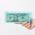 Cash Envelope Wallet with 6pcs Divider and 2pcs Tab Stickers - Reusable Budget Envelopes, Blue Glitter PVC Organizer