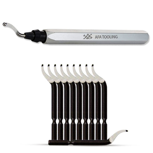 AFA Tooling Deburring Tool with 11 High Speed Steel Swivel Blades for Metal, Resin, PVC, Copper, Plastic Edges