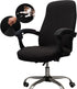 Melaluxe Universal Stretch Office Chair Cover, Computer Chair Slipcovers (Size: L) - Black