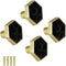 Gold Hexagon Cabinet Knobs, Modern Furniture Knob and Handles, 4 Pcs Kitchen Cabinet Handles with White Zinc Alloy Pull