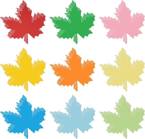 Honbay 54PCS Maple Leaf Paper Cutouts - Assorted Color Fall Leaf Decorations for Thanksgiving, Back to School Party,