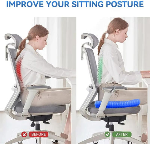 Tailbone Seat Cushion for Sciatica Back Pain Relief Orthopedic Memory Foam Coccyx Non-Slip Comfort Office Chair Car