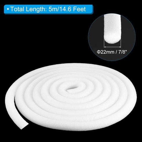 PATIKIL 7/8 Inch x 16.4 Feet Backer Rod for Gaps and Joints, Foam Rope Caulk Crack Joint Filler Roll Seal Weather Strip for Home Construction Car, White