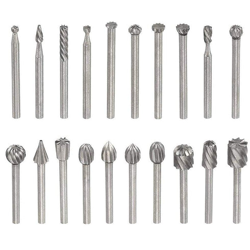 20pcs HSS Router Bits Burr, 1/8 Inch(3mm) Shank Rotary Tools Replacement Wood Milling Burrs for Woodworking