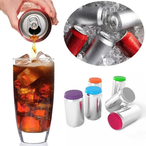 Emptycolor 6 Pack Silicone Soda Can Cover, Reusable Soda Can Lids to Keep Carbonation, BPA Free Pop Can Caps Tops