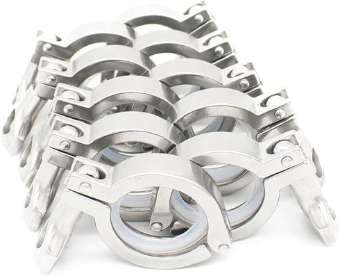 QiiMii 10 Pack Single Pin Heavy Duty Tri Clamp, 1.5 Inch Ferrule