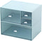 Desk Organizer with 4 Drawers, Makeup Storage Box, Plastic Sundries Organizer for Bathroom Counter or Dresser, Blue