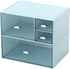 Desk Organizer with 4 Drawers, Makeup Storage Box, Plastic Sundries Organizer for Bathroom Counter or Dresser, Blue