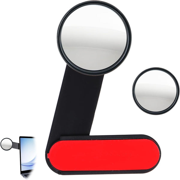 Hanezo Adjustable Cubicle Mirror for Computer Monitor to See Behind You Rear View