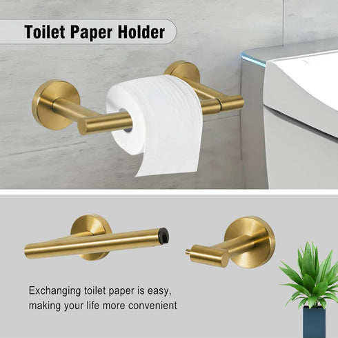AGKXHDEC 5-Piece Set, Set Set 2 Towel Racks for Bathroom, Stainless Steel Bathroom Accessories Bathroom Towel Holder