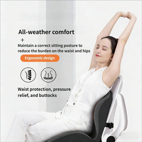 Generic Ergonomic Seat Cushion with Lumbar Support,Cushion for Office Chair with L-Shaped Design,Orthopedic Car Seats