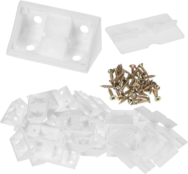 M METERXITY 50-Pack L-Shape Corner Brace, 0.78 x 1.65 in Nylon Plastic