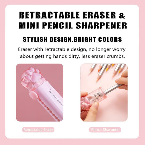 Cute School Supplies, Japanese Stationery Birthday Gifts, Includes Mini Scissors, Utility Knife, Ruler, Eraser,