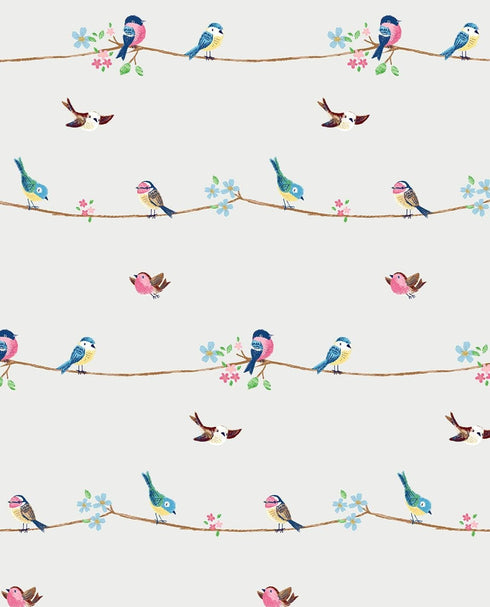 NextWall Sweet Tweet Peel and Stick Wallpaper (Multicolored)