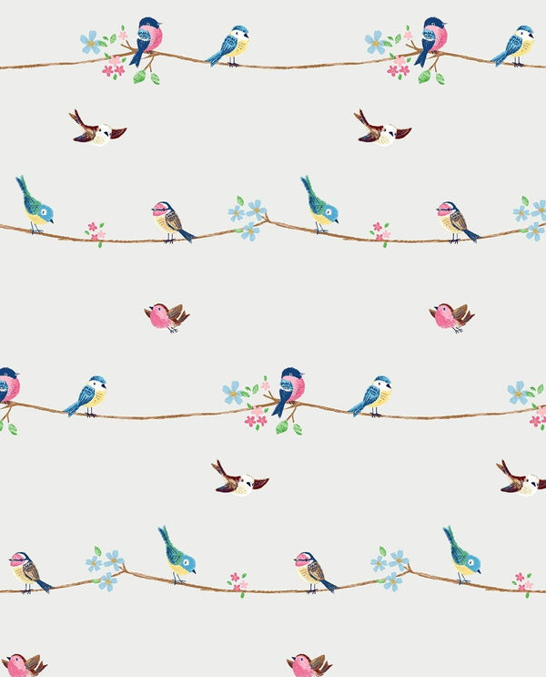 NextWall Sweet Tweet Peel and Stick Wallpaper (Multicolored)