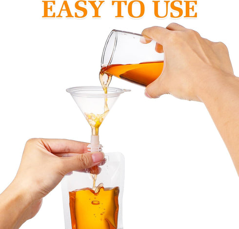 Packaging 102pcs (100 100ml 2 OSALADI Stand-up Spout Pouches for Beverage Bag, X Soy Milk Flasks with Small Funnels)