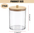 BTSKY 2 Pack Clear Paper Clip Holder with Bamboo Lid - Cute Organizer for Office Supplies and Bathroom Vanity
