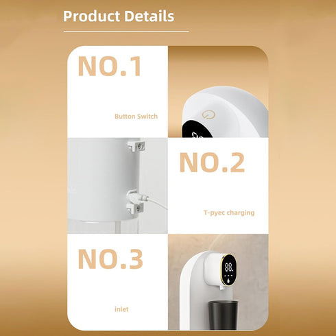 Arecobticy 4 Automatic Digital Mouthwash Dispenser with Modes & Cups Wall Mounted Mouth for Home Bathroom Mouth Wash