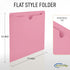 Pink File Jackets, Flat-No Expansion, Letter Size, Reinforced Straight-Cut Tab, 10 Pack