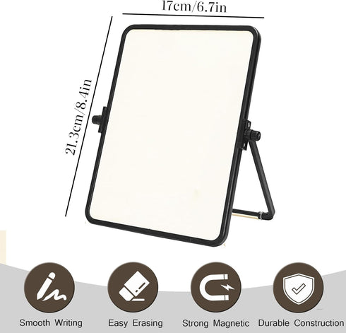 Dry Erase White Board - Magnetic Desktop Whiteboard with Stand, Portable Double-Sided Easel for To Do List Planning