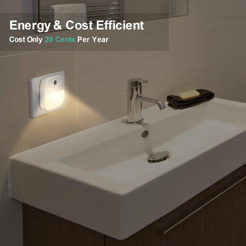 YRWXZYO 6 Pack Night Light Plug in, Warm White LED Nightlights with Smart Dusk to Dawn Sensor, Plug into Wall