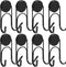 Magnetic Hooks, Heavy Duty 304 Stainless Steel Hooks for Refrigerator, 8 Pack (Black, 1.1in-2 40Lbs)