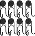 Magnetic Hooks, Heavy Duty 304 Stainless Steel Hooks for Refrigerator, 8 Pack (Black, 1.1in-2 40Lbs)