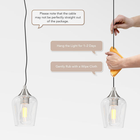 VONLUCE Pendant Lights Kitchen Island, Brushed Nickel Pendant Lighting for Kitchen Island with Hanging Cord for Bedroom