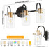 Apenath 3 Light Bathroom Vanity Light, Black and Gold Bathroom Wall Light Fixtures with Clear Glass Shade, Modern Wall
