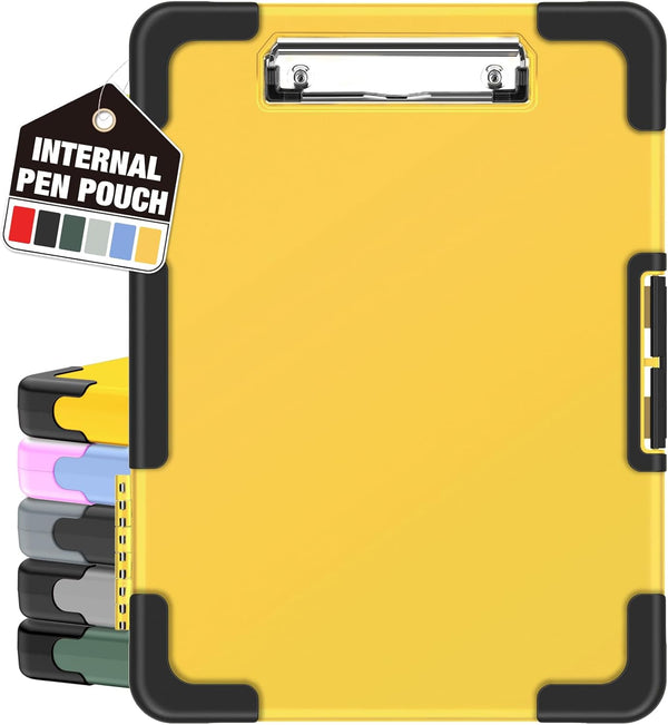 Sooez Toughest Clipboard with Storage, Internal Pen Pouch, Heavy Duty Plastic Clipboards 8.5x11” for Contractor