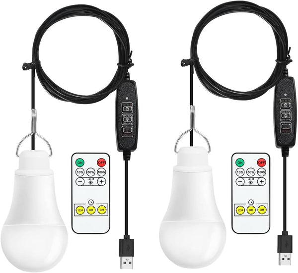 Taysing USB Light - 7W Dimmable Portable Emergency Camping Lights - 2 Pack for Power Station Solar Panel