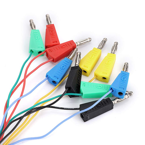 Sumnacon 10Pcs Banana Plug Breadboard Wires, Stackable to Jumper Wires, Flexible Female Jumper Cables for Testing