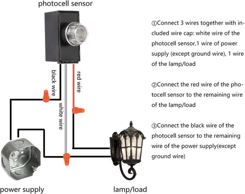 KK magsun 2 Pack 120-277V Dusk to Dawn Sensor for Outdoor Lighting with Wall Plate, Photoelectric Switch Photocell