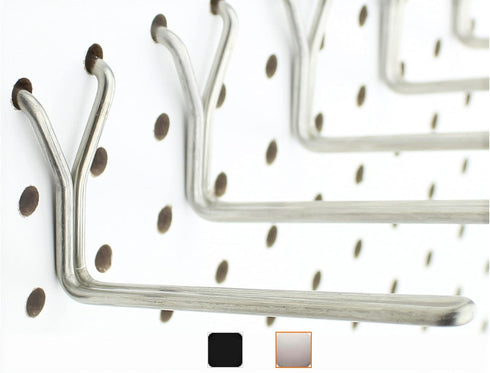 Stainless Steel Pegboard Hooks 25-Pack, 4" L Hook, Fits Any Peg Board for Organizing Tools, Accessories